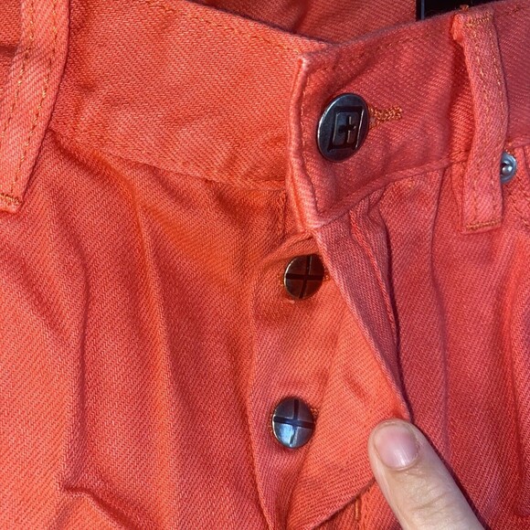 KSUBI Cut Off Shorts jing button fly Coral Low Rise Raw Hem Fit 25 y2k 90s - Picture 8 of 8